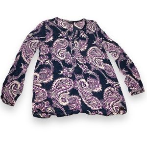 Lucky Brand Paisley Sheer Rayon Top - Size Medium